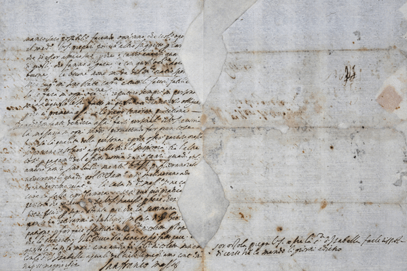 Letter from Lanfranco Massa to Marco Antonio Doria the last caravaggio